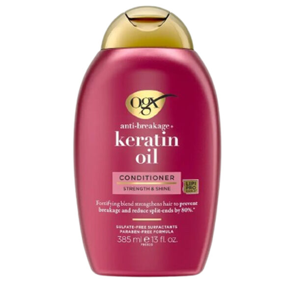 OGX Keratin Oil Conditioner 385ml – Balsam Forcues & Kundër Thyerjes së Flokëve
