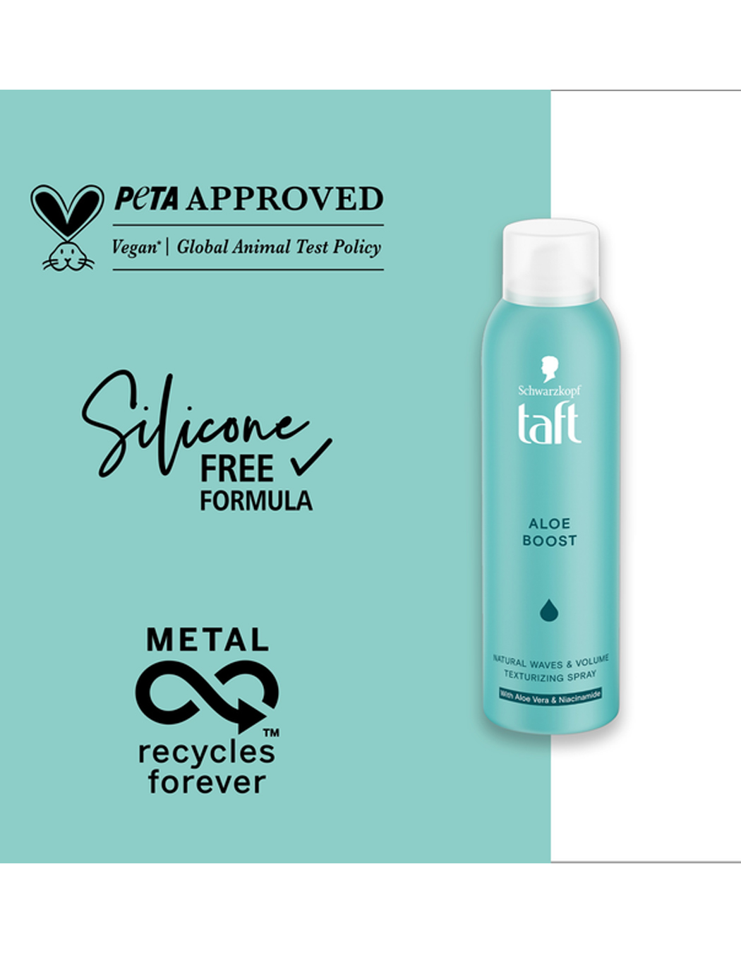 01 Taft Aloe Boost Volume Hair Spray 150ml - Figura 2