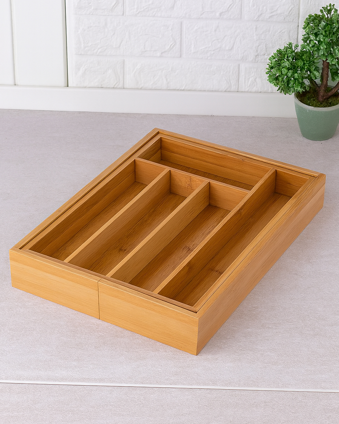 1 Organizues elegant Balsa Bamboo për sirtarë kuzhine - Figura 1