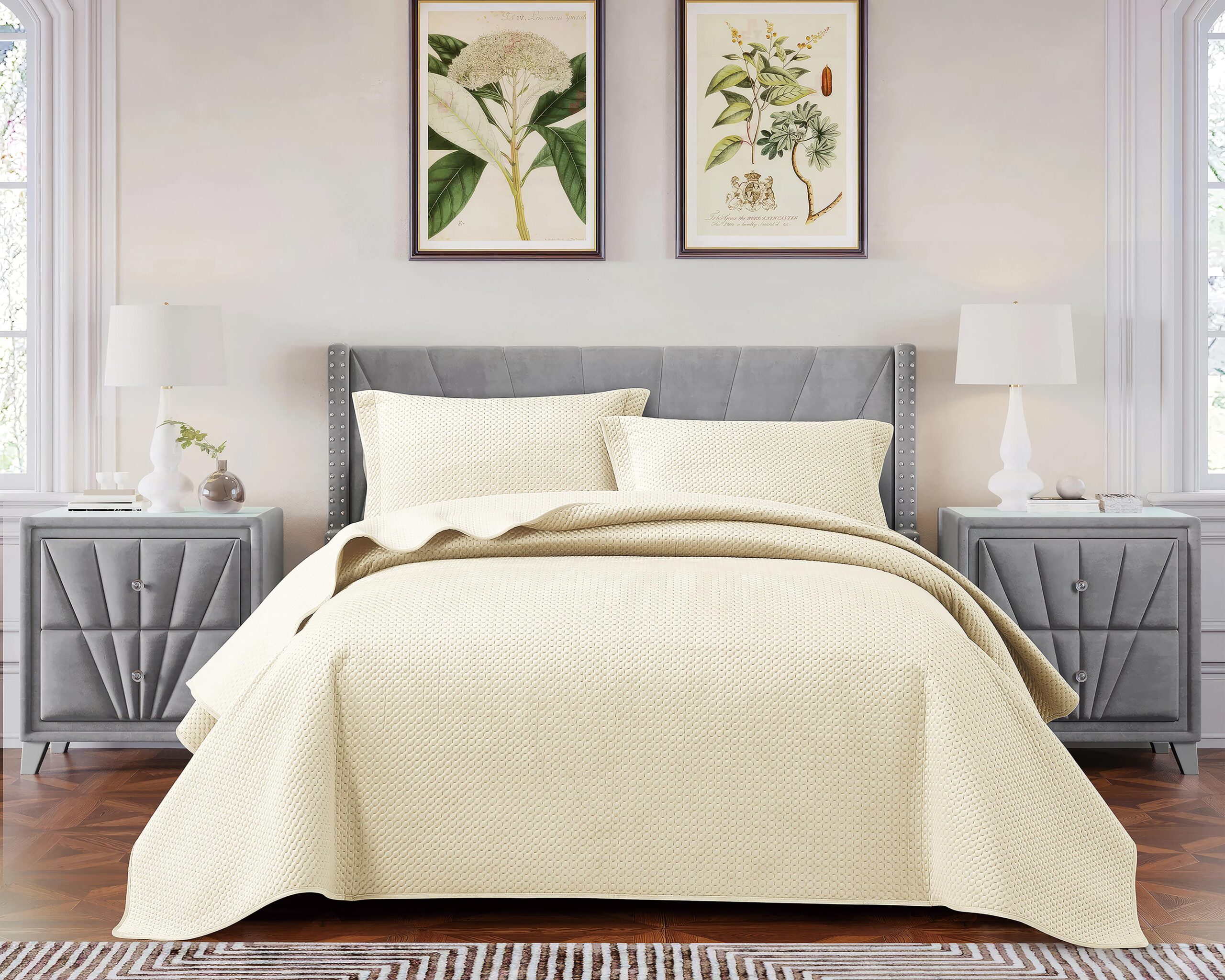 2 (2) Mbulesë shtrati dopio Velvet - Figura 1