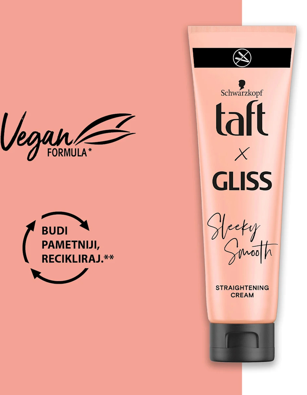 2 Schwarzkopf Taft x Gliss Sleeky Smooth krema za ravnanje kose, 150 ml - Figura 2