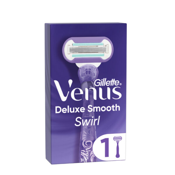 Gillette Venus Deluxe Smooth Swirl Handle & Razor Blade Refill, 1set