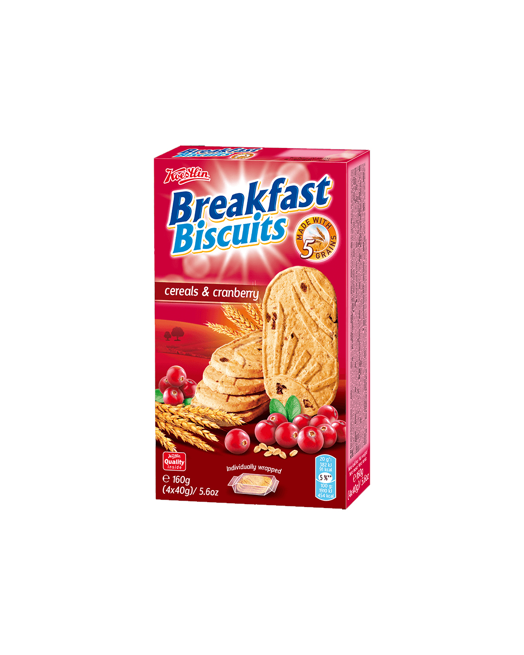 3856014113604 Kwestlin Breakfast Biscuits – Cereals & Cranberry - Figura 1