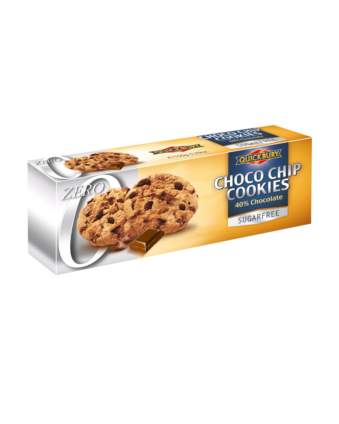 4028491407180 Quickbury Choco Chip Cookies Sugar Free - Figura 1