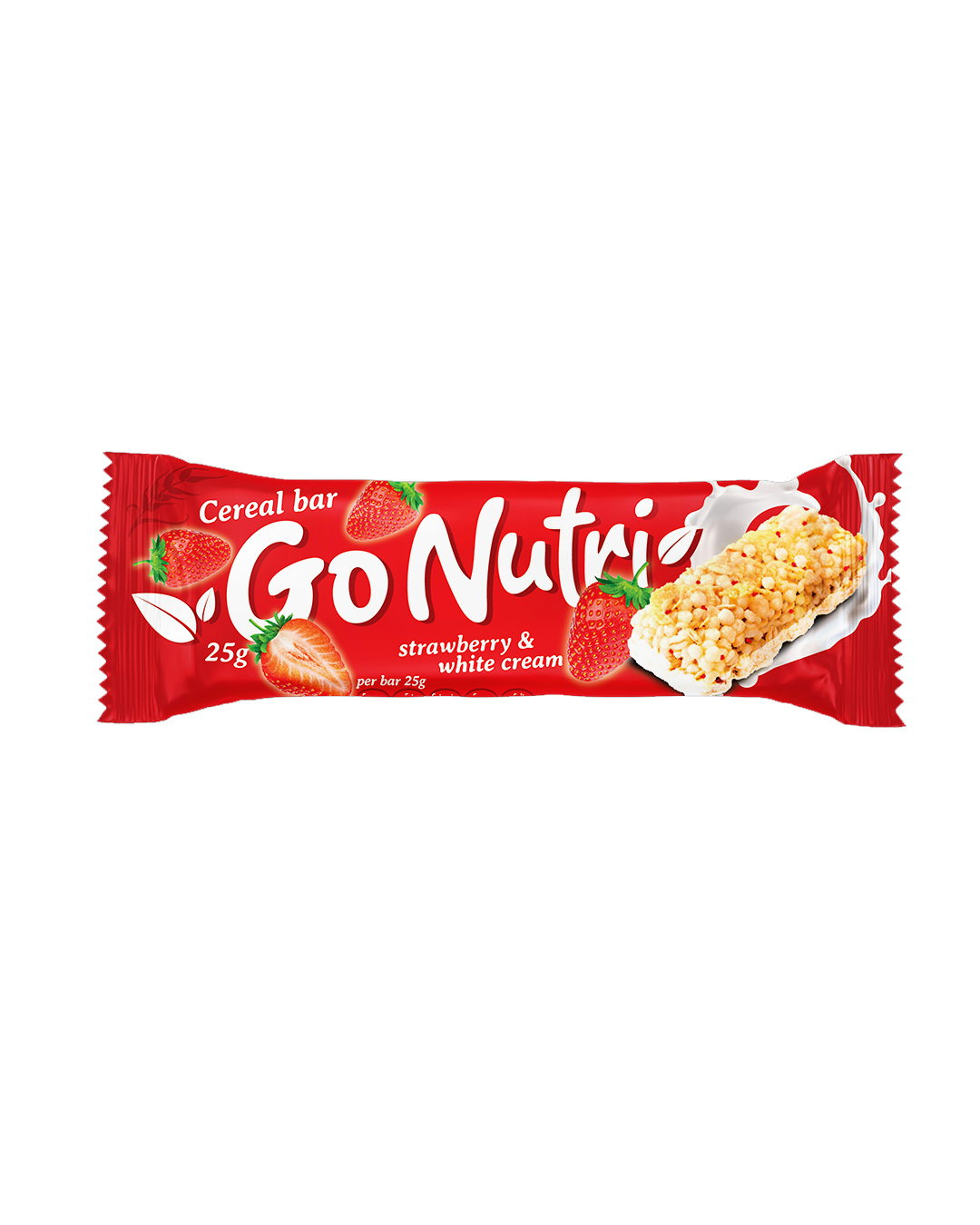 5310099016680 GoNutri Cereal Snack Strawberry & White Cream – Snack Drithërash me Luleshtrydhe dhe Krem të Bardhë - Figura 1