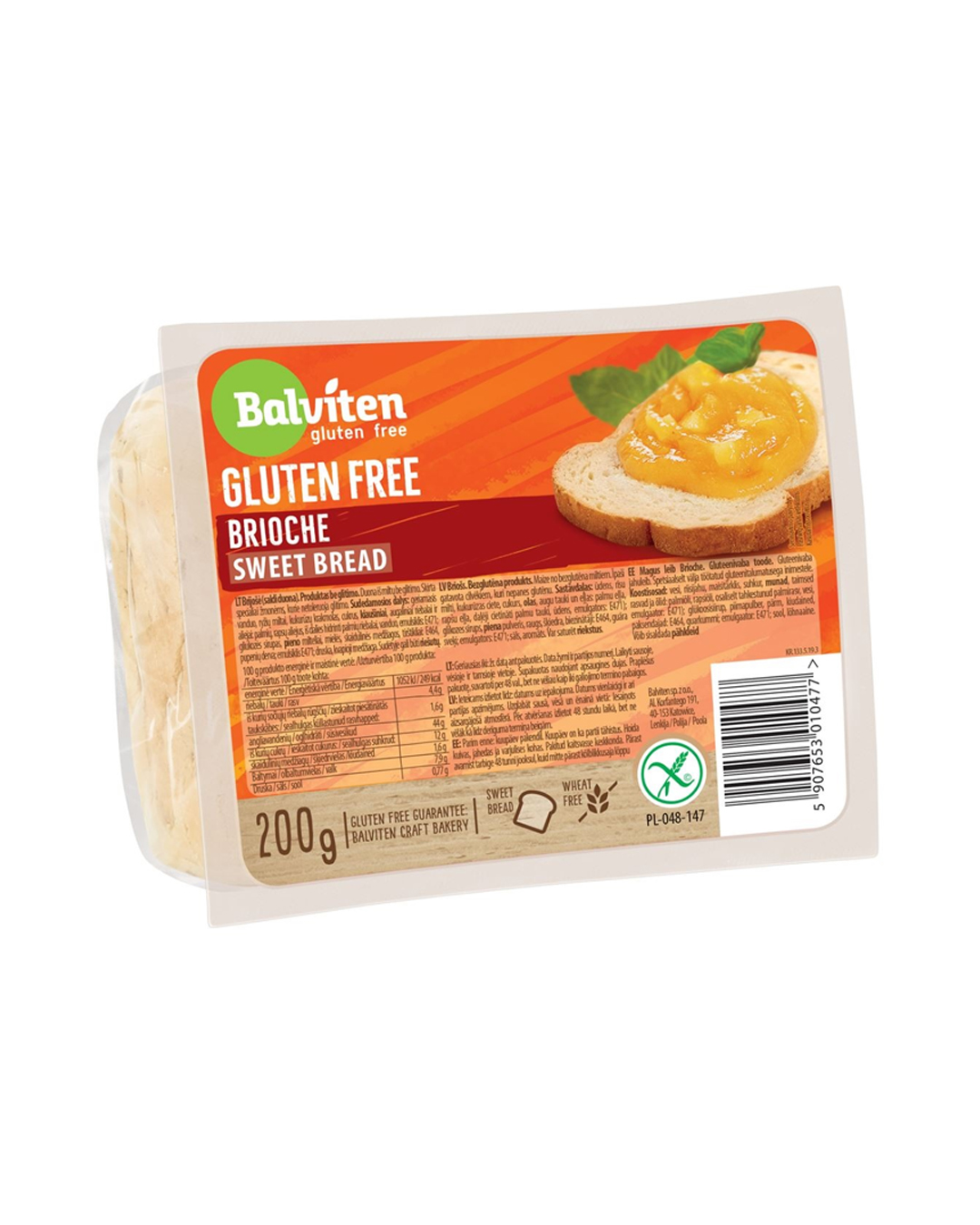 5907653010477 Balviten Gluten Free Brioche – Bukë e Ëmbël pa Gluten - Figura 1