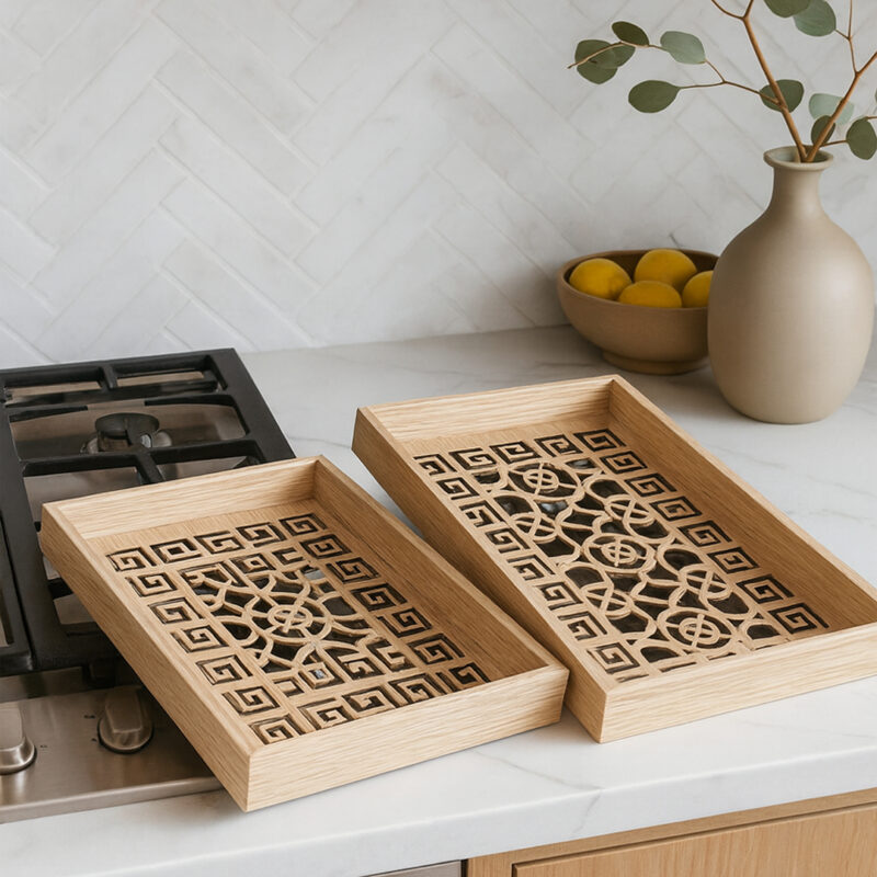 Set tabak druri për shërbim – 2 pjesë