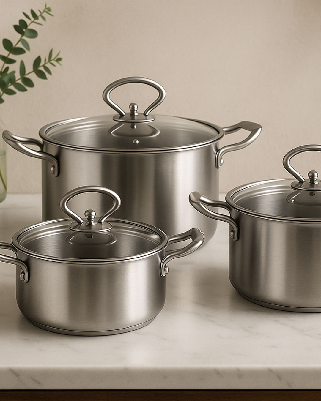 6939749602104 Set Tenxhere Inoksi 6 Pjesë (22/24/26 cm) - Figura 1