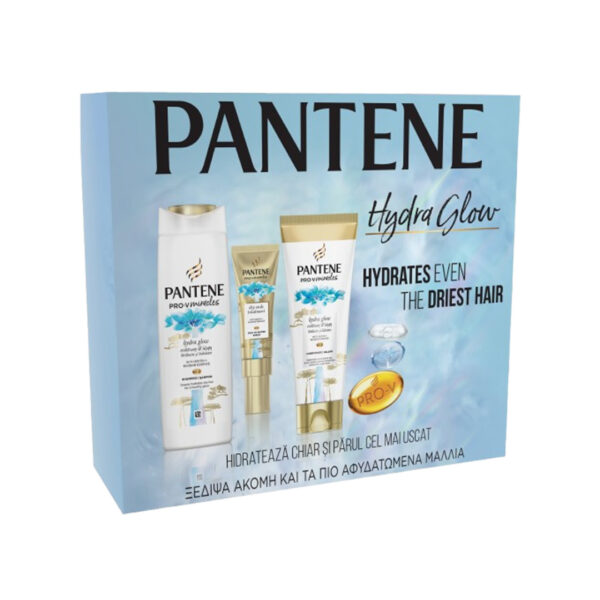 Pantene Hydra Glow Gift Set (Shampoo 300ml + Conditioner 200ml + Milk to Water Serum 70ml)