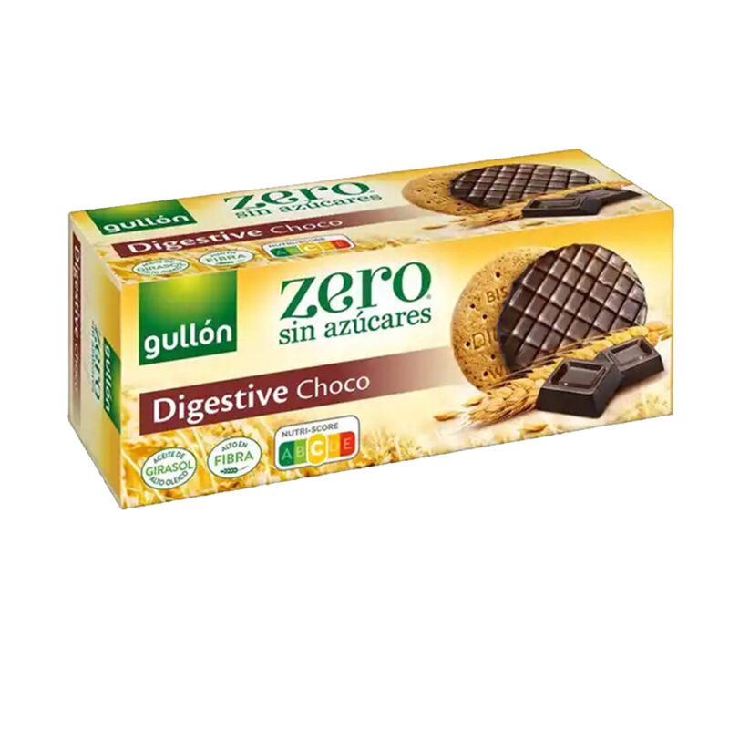 Gullón Zero Digestive Choco – Biskota me Çokollatë pa Sheqer të Shtuar