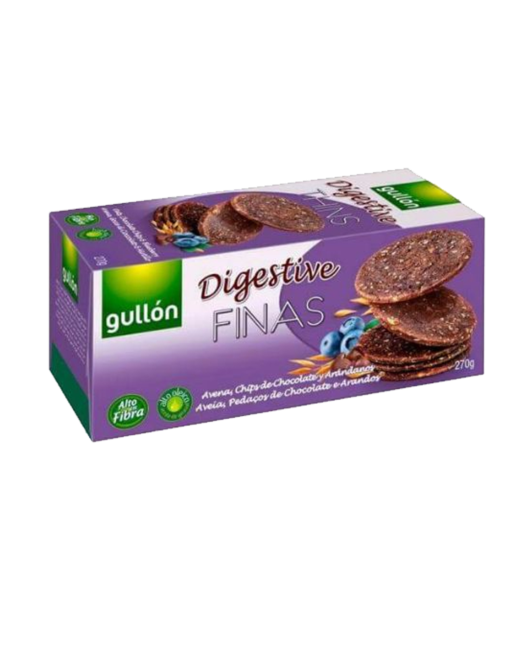 8410376054064 Gullón Digestive Finas – Biskota me Tërshërë, Çokollatë dhe Boronica - Figura 1