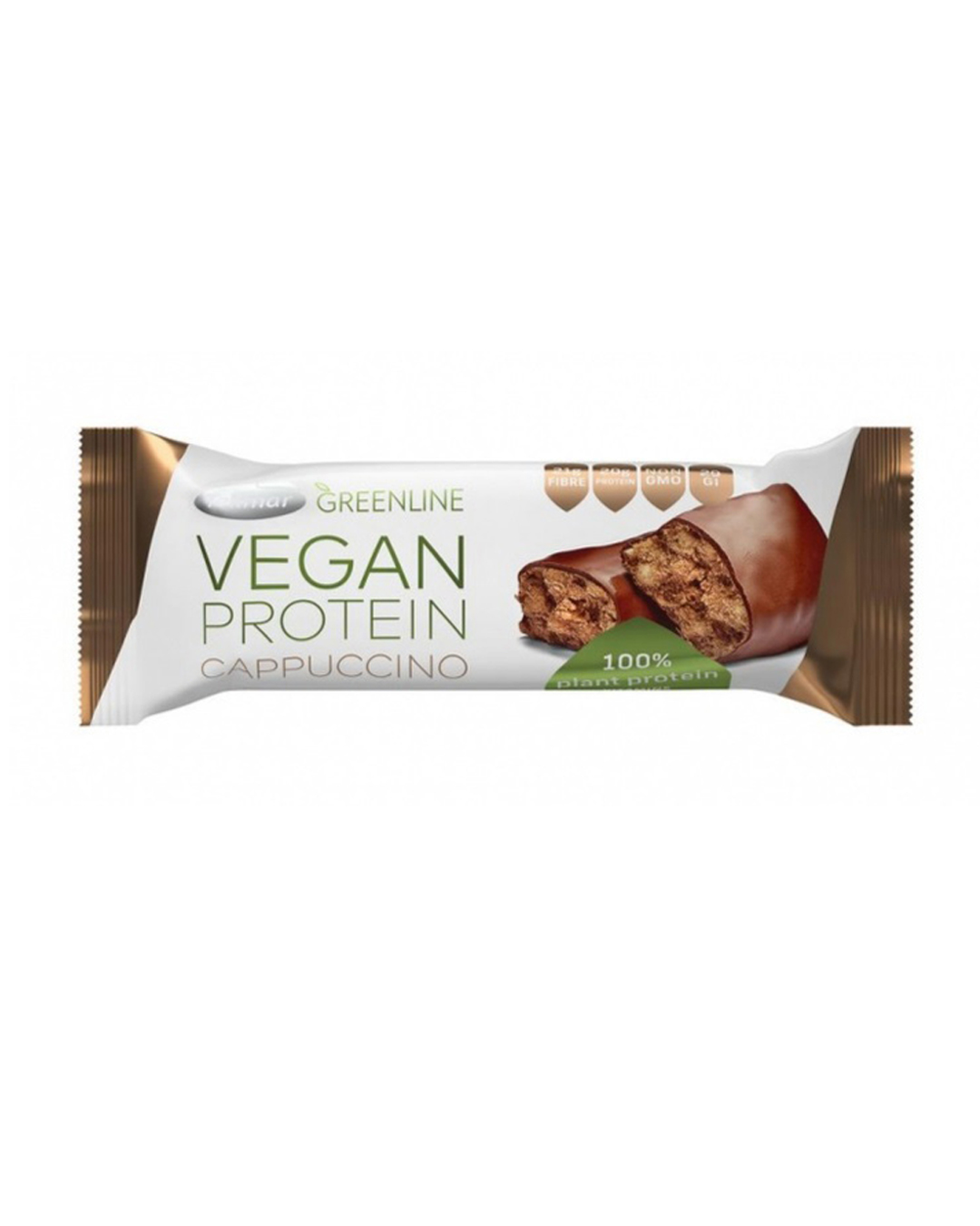 8585004500241 Vimar Greenline Vegan Protein – Snack Proteinik me Shije Cappuccino - Figura 1