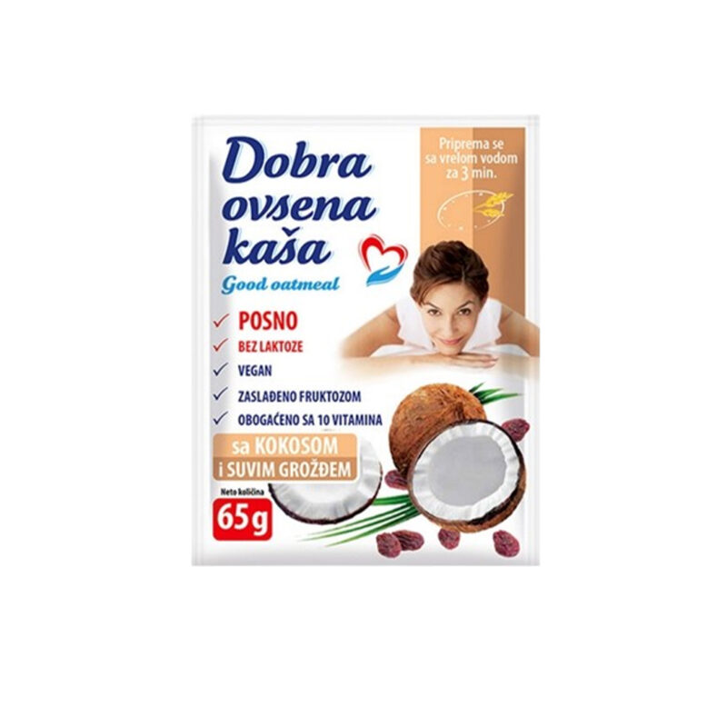 Dobra Ovsena Kaša me Kokos dhe Rrush të Thatë