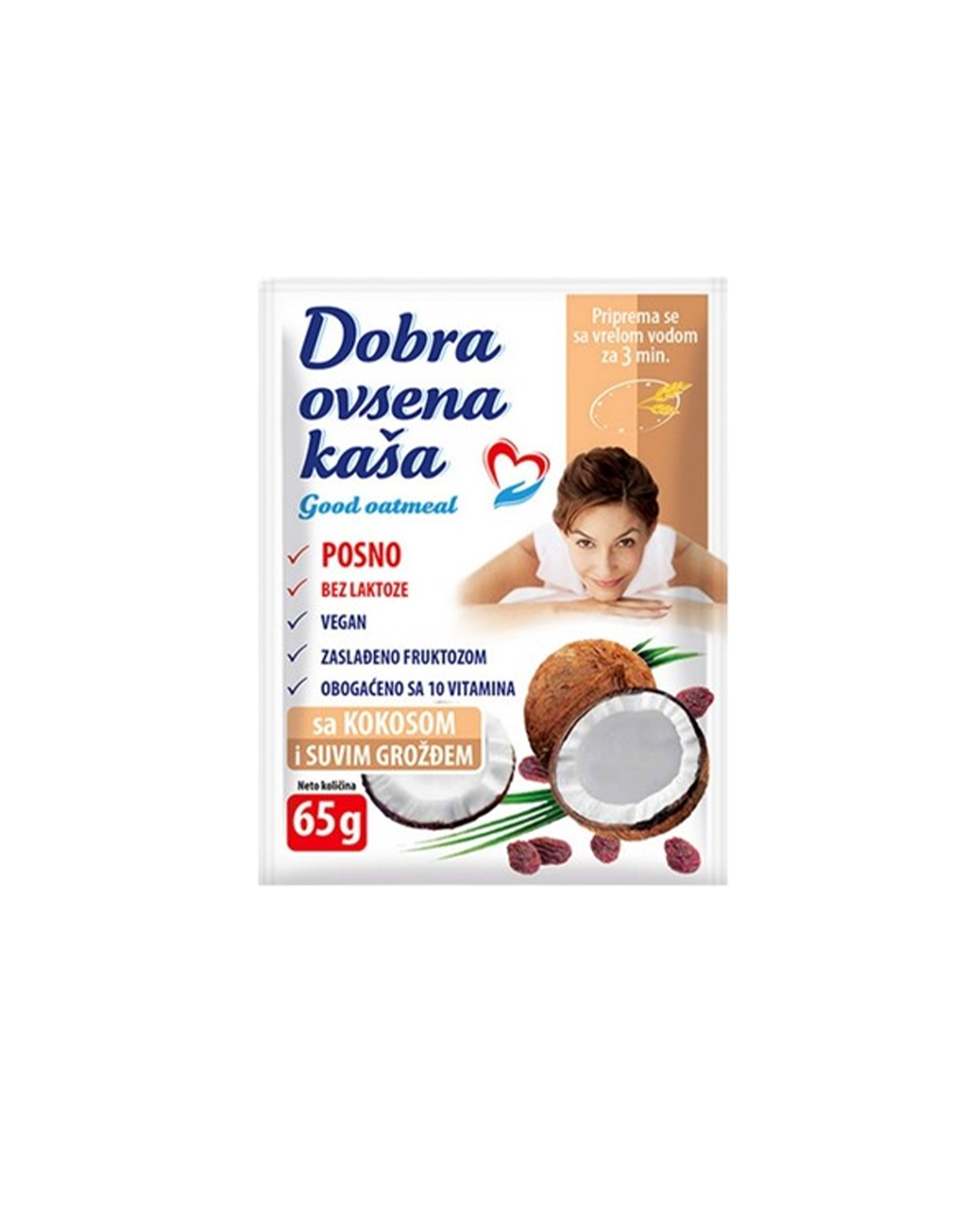 8595054904364 Dobra Ovsena Kaša me Kokos dhe Rrush të Thatë - Figura 1