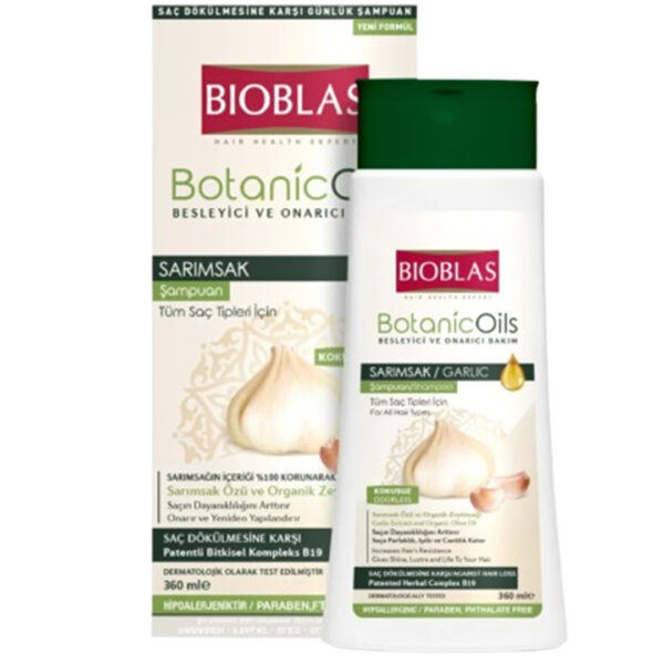 Bioblas Botanic Oils Garlic Shampoo 360ml – Me Ekstrakt Hudhre për Parandalimin e Rënies së Flokëve
