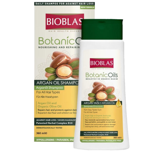 Bioblas Botanic Oils Argan Oil Shampoo 360ml – Për Të Gjitha Llojet e Flokëve, Ushqyes dhe Rigjenerues