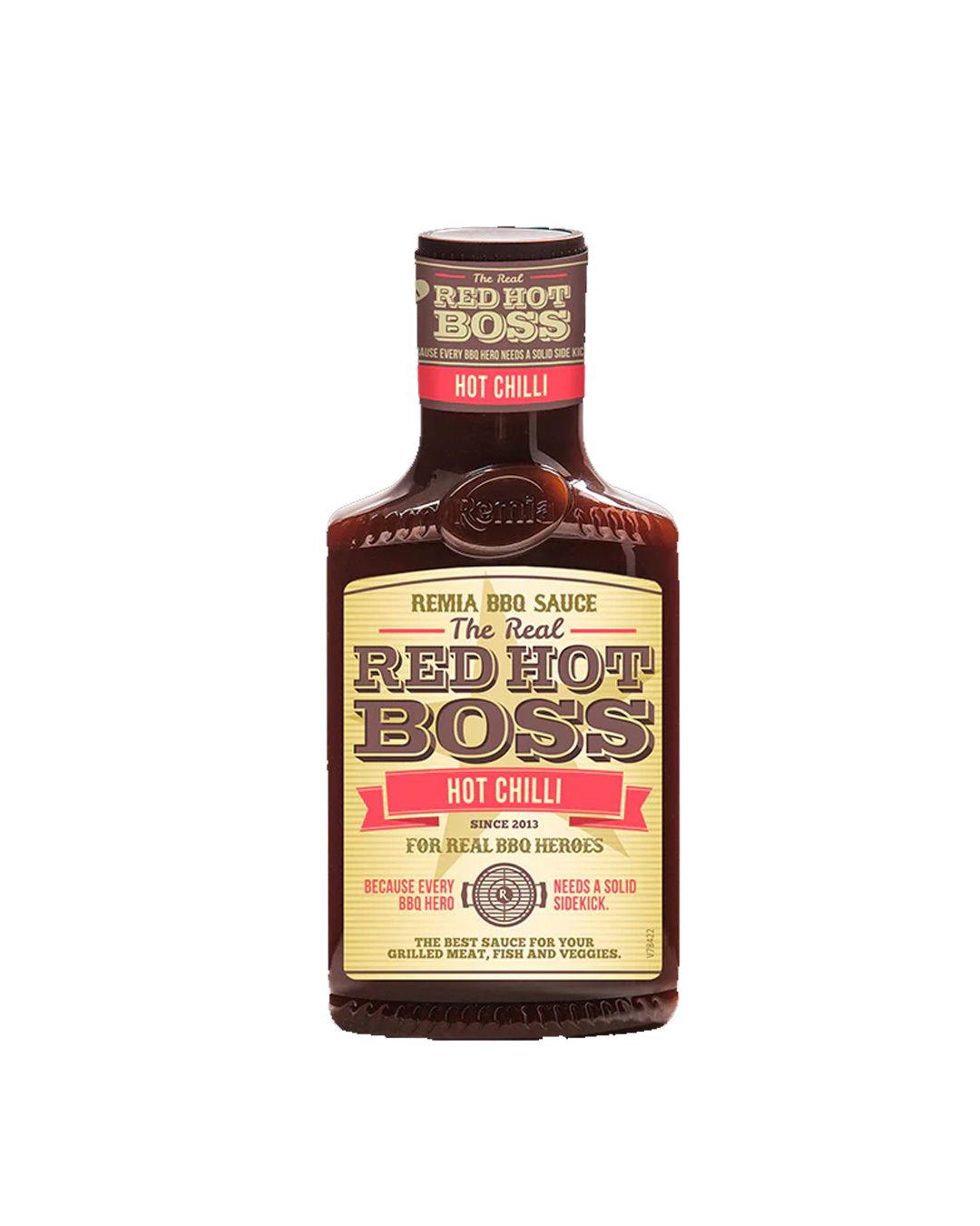 8710448595199 Remia BBQ Sauce Red Hot Boss – Salcë BBQ Djegëse me Spec të Kuq 500ml - Figura 1