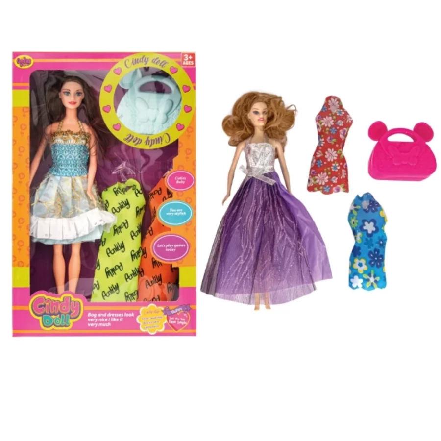 8893330022819 Kukull Cindy me fustane dhe çantë – Set mode - Figura 1