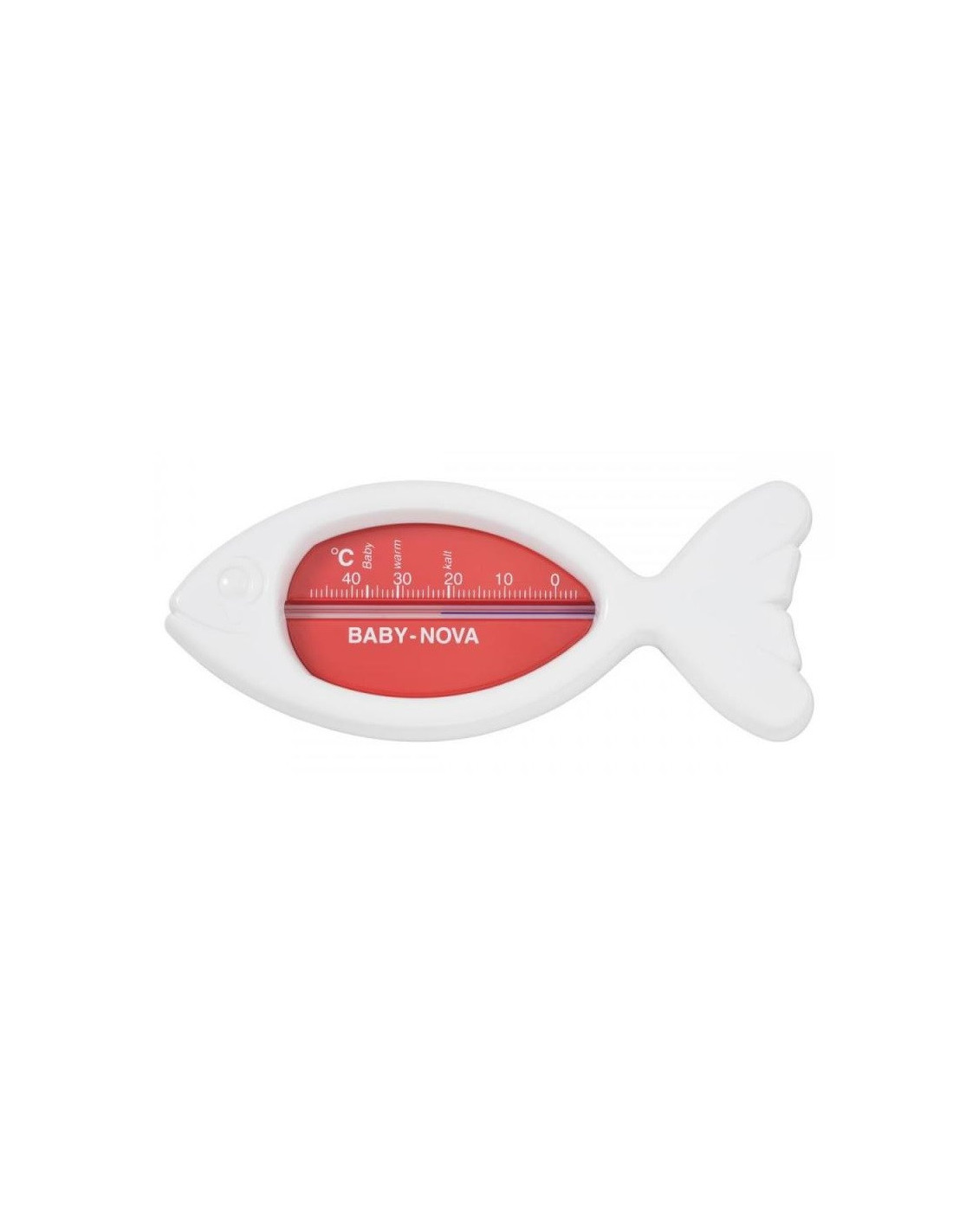 thermometre-de-bain-de-poisson-blanc-et-rouge-babynova (1) Baby Nova Termometër për Banjo në Formë Peshku - Figura 2